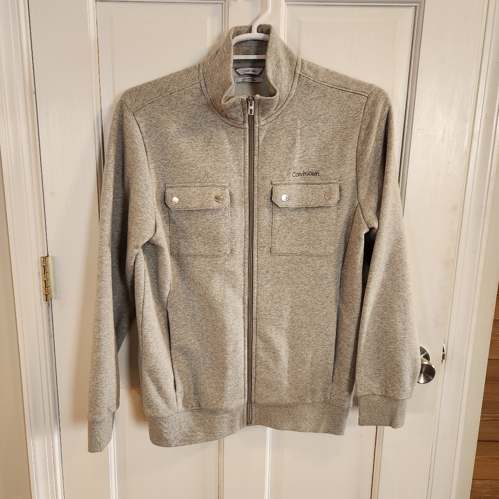 Men's Calvin Klein Soft Touch Fleece Full Zip Mock Neck Sweater NWOT